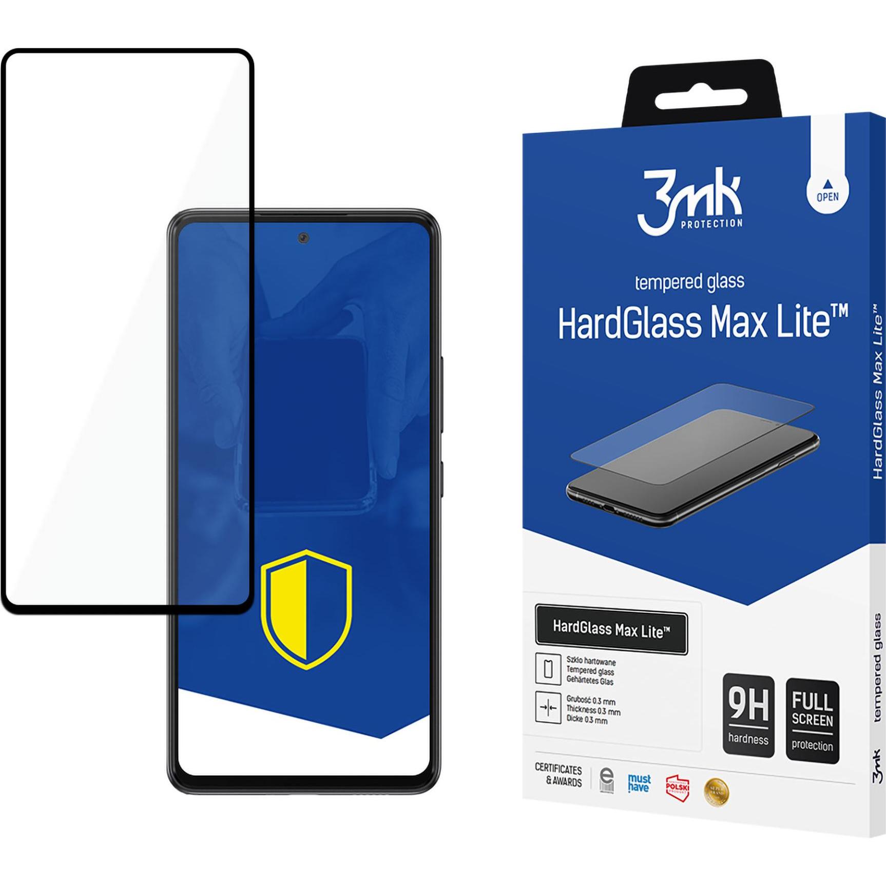 3MK HardGlass Max Lite for Samsung Galaxy A53 5G black frame (1 Stück, Samsung Galaxy A53 5G), Smartphone Schutzfolie, S...