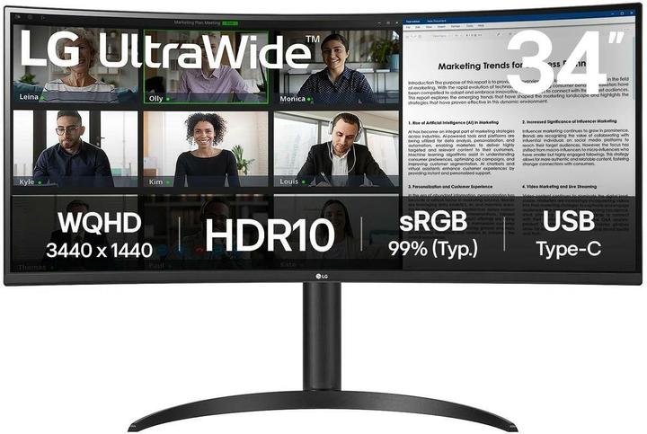 Produktbild LG 34WR55QK-B (3440 x 1440 Pixel, 34")