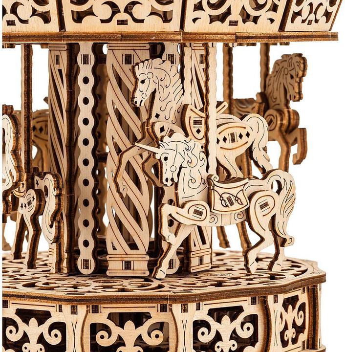 Actual product image Wood Trick Paris Carousel - 3D wooden construction kit