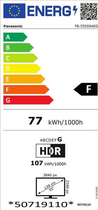 Energy Label Panasonic TB-55Z60AEG (55", OLED, 4K)