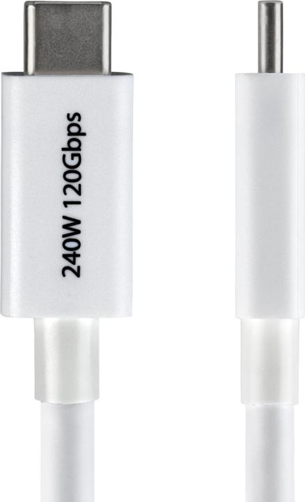 Produktbild StarTech .com TBLT5MM80CM240WWH, Männlich, Männlich, 0,8 m, Weiss, Nickel, 120 Gbit/s (0.80 m, USB 3.2 Gen 1, 240 W)
