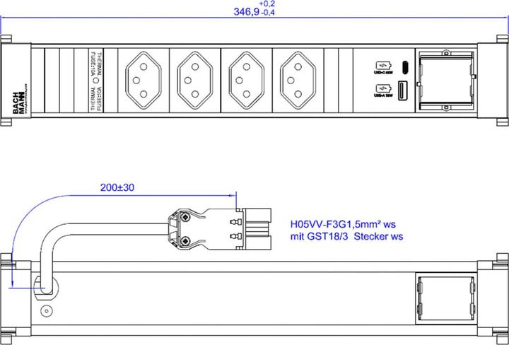 Image du produit Bachmann Prises multiples BACH (4x)