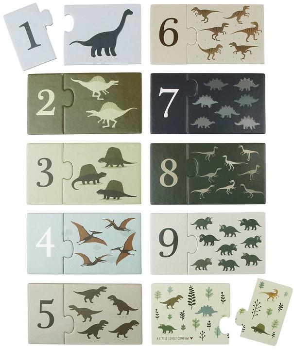 Image du produit A Little Lovely Company Zahlenpuzzle Dinosaurier PGCPDI02 (2 pièces)