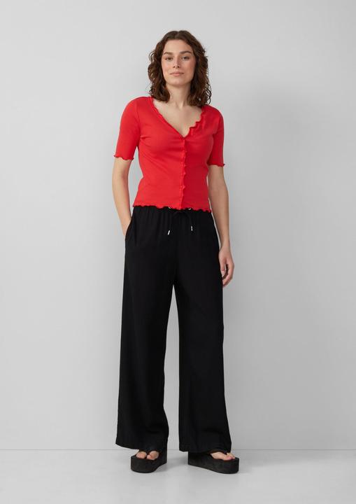 Produktbild S.Oliver Hose Leinenmixhose mit Gummizug und weitem Bein (W32/L32)