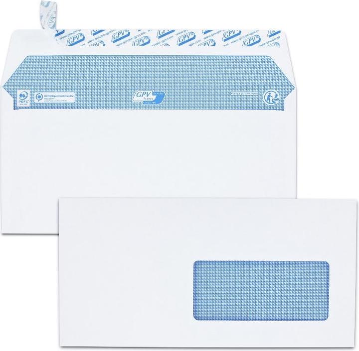 Produktbild GPV Briefumschl„ge, DL, 110 x 220 mm, weiá, mit Fenster (110 x 220 mm, 200 x)