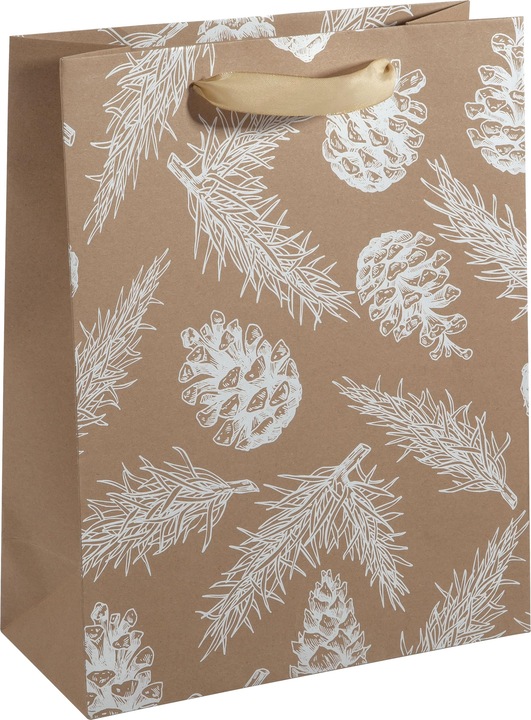 Sigel 5 sacchetti regalo Coni e rami di pino Grande 26,0 x 33,0 cm (Borsa da regalo)