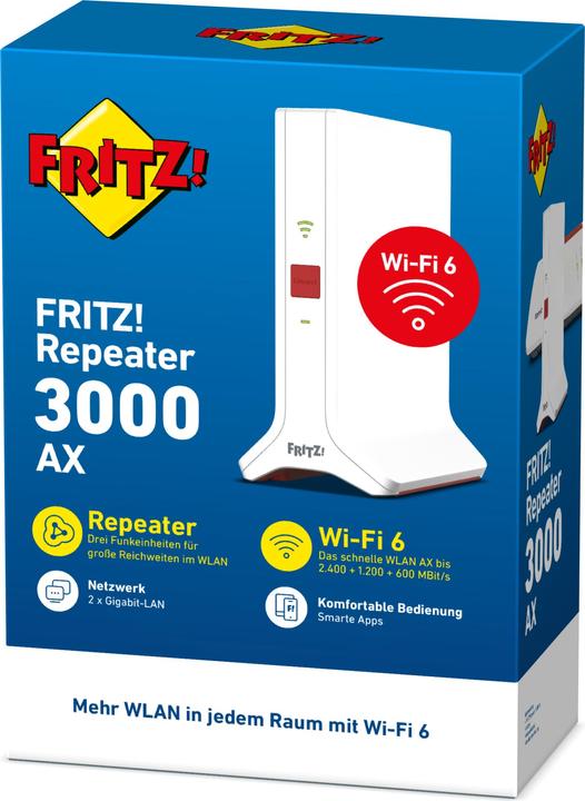 Produktbild AVM FRITZ!Repeater 3000 AX (3600 Mbit/s, 600 Mbit/s)