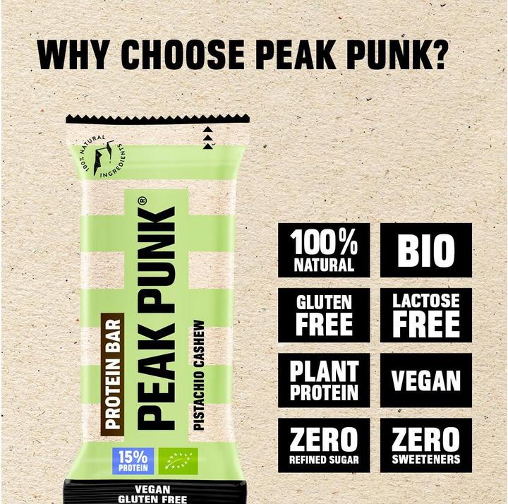 Produktbild Peak Punk Bio Protein Bar (Pistazien, 12 Stk., 55 g)