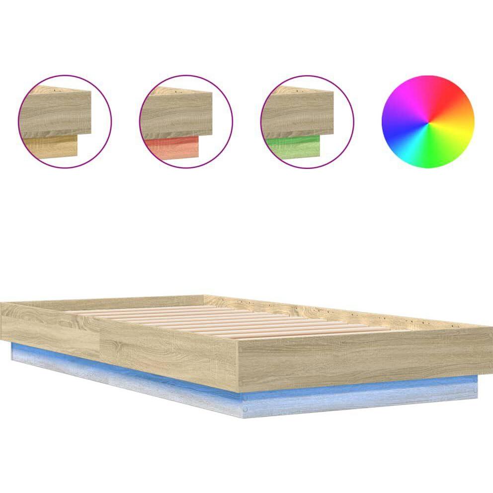 Thumbnail - VidaXL, Bett, Bettgestell mit LED (90 x 190 cm)