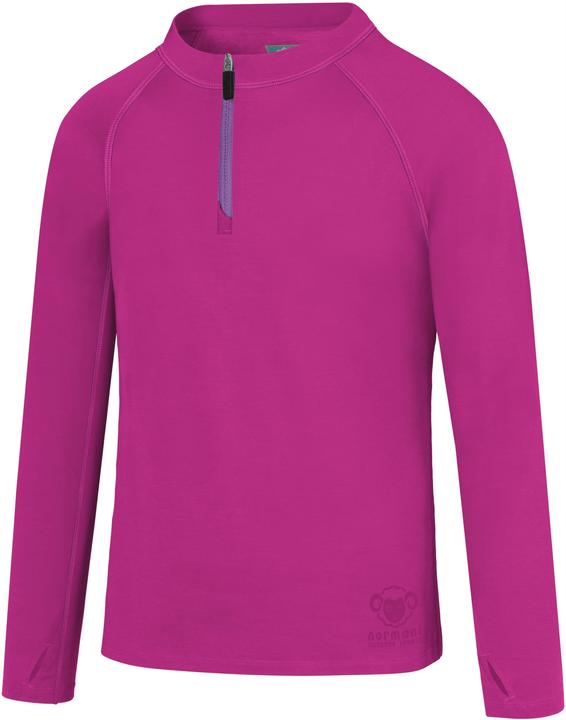 Actual product image Normani Kids merino long sleeve with 1/4 zip "Nyapari" - 9545 (134, 140)