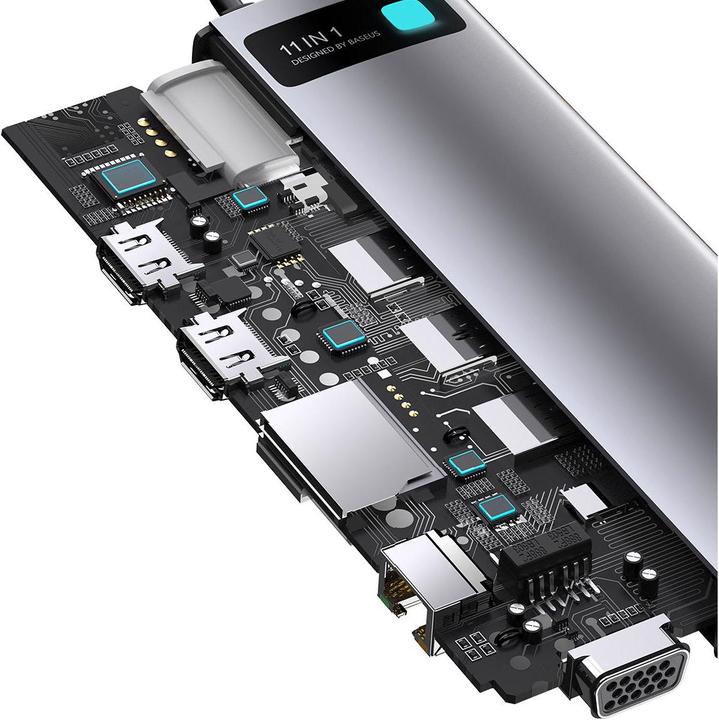 Actual product image Baseus CAHUB-CT0G (USB-C, 11 ports)