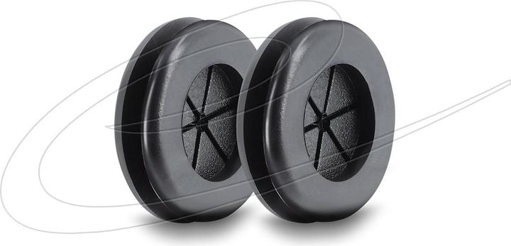 Produktbild Delock Gummi Kabeldurchführung rund Ø 16 mm schwarz 2 Stück