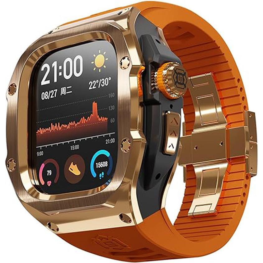 Shellbox - Waterproof IP68 + Watchband - Apple Watch Ultra / Ultra 2 - Rose Gold, Smartwatch Zubehör