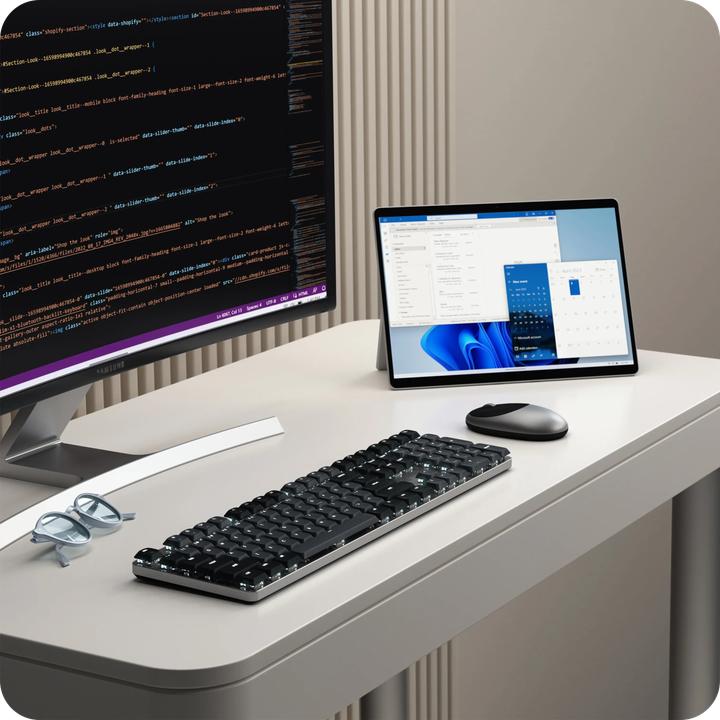 Produktbild Satechi SM3 Slim Mechanical Backlit BT Keyboard Dark German (US, Kabellos, Kabelgebunden)
