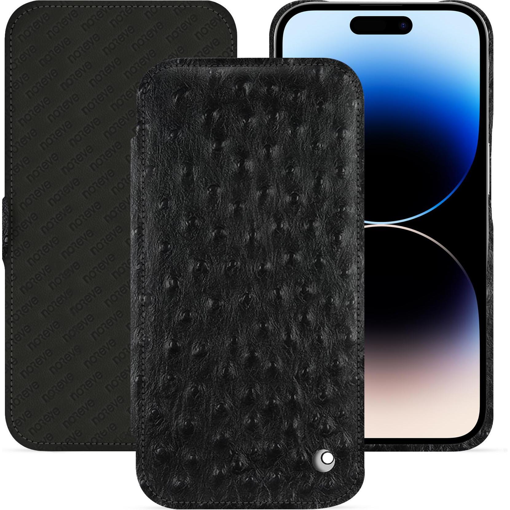 Thumbnail - Noreve Lederschutzhülle horizontal (Apple iPhone 15 Pro), Smartphone Hülle, Schwarz