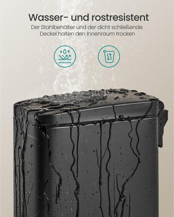 Image du produit Songmics Kosmetikeimer 5 l, Schwarz, Anzahl Behälter: 1 (5 l)
