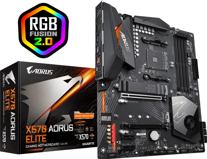 Actual product image Gigabyte X570 Aorus Elite (AM4, AMD X570, ATX)