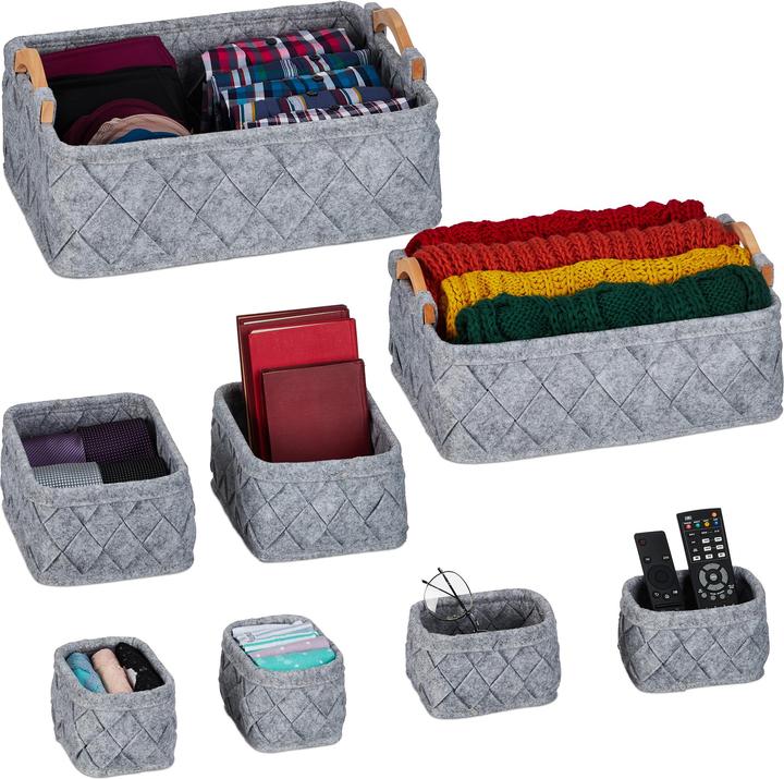 Image du produit Relaxdays 8x paniers-rangement (8 x, 42 x 31 x 19 cm)