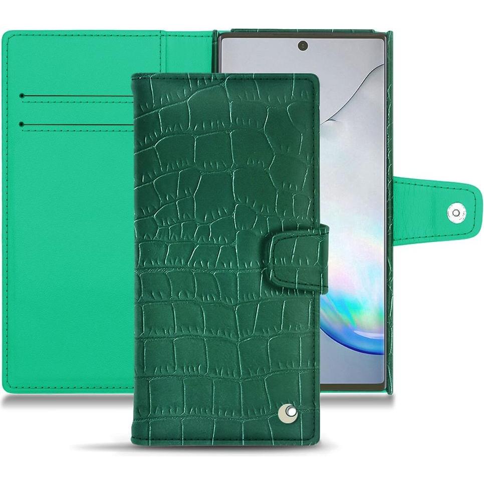 Noreve Lederschutzhülle Wallet (Samsung Galaxy Note 10+), Smartphone Hülle, Grün