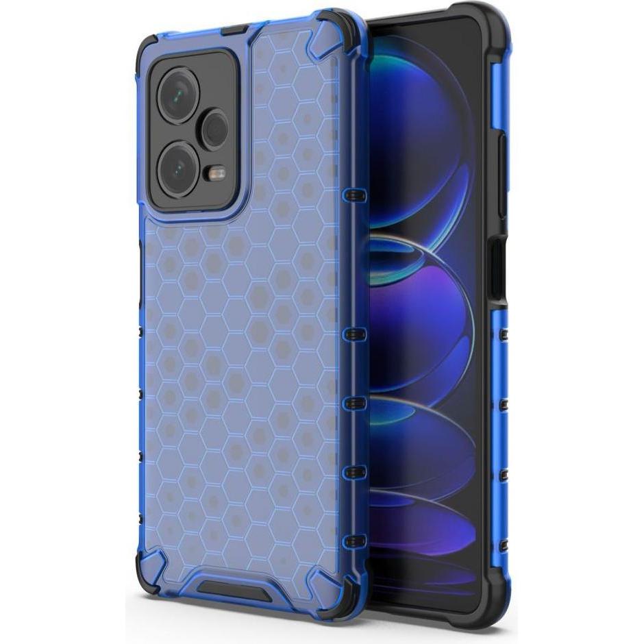 Hurtel Honeycomb case for Xiaomi Redmi Note 12 Pro+ armored hybrid cover blue (Xiaomi Redmi Note 12 Pro+), Smartphone Hü...