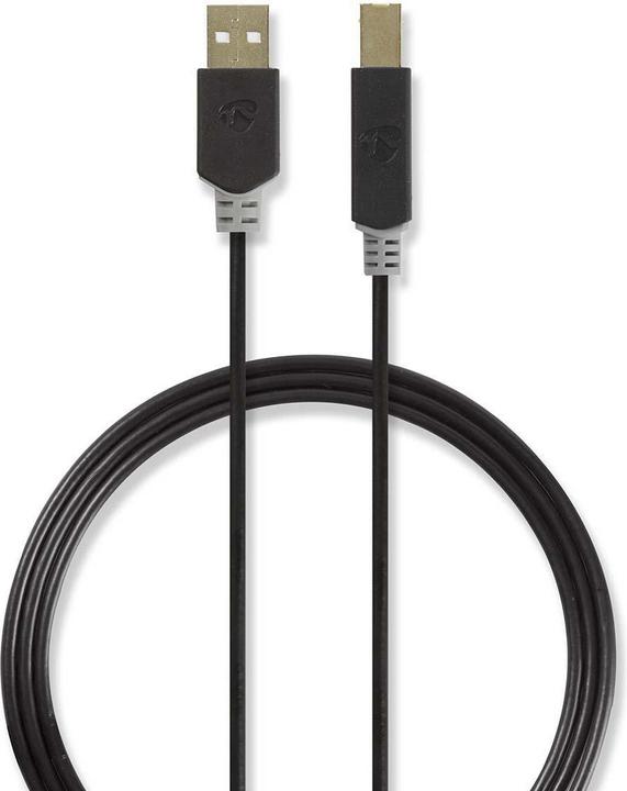 Nedis USB-Kabel | USB 2.0 | USB-A Stecker | USB-B Stecker | 480 Mbps | Vergoldet | 3.00 m | rund | PVC | A (3 m, USB 2.0)