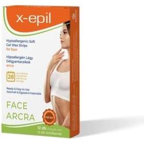 X-epil, Wachs + Enthaarungscreme, Premium Soft Sensitive Gel Wax Strips for Face - Quick Solution for Silky Soft Skin
