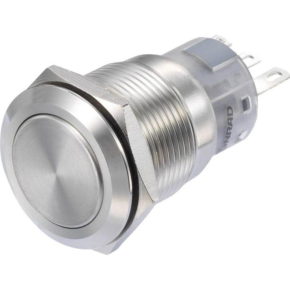 Tru Components 1272981 LAS1-AGQ-11Z/S Druckschalter 250 V/AC 3 A 1 x Ein/Ein ras, Taster + Schalter, Silber