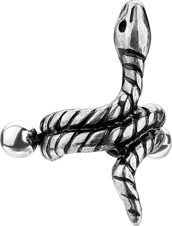 Produktbild Star Piercing Micro Barbell silber Schlange (Messing, Chirurgenstahl 316L)