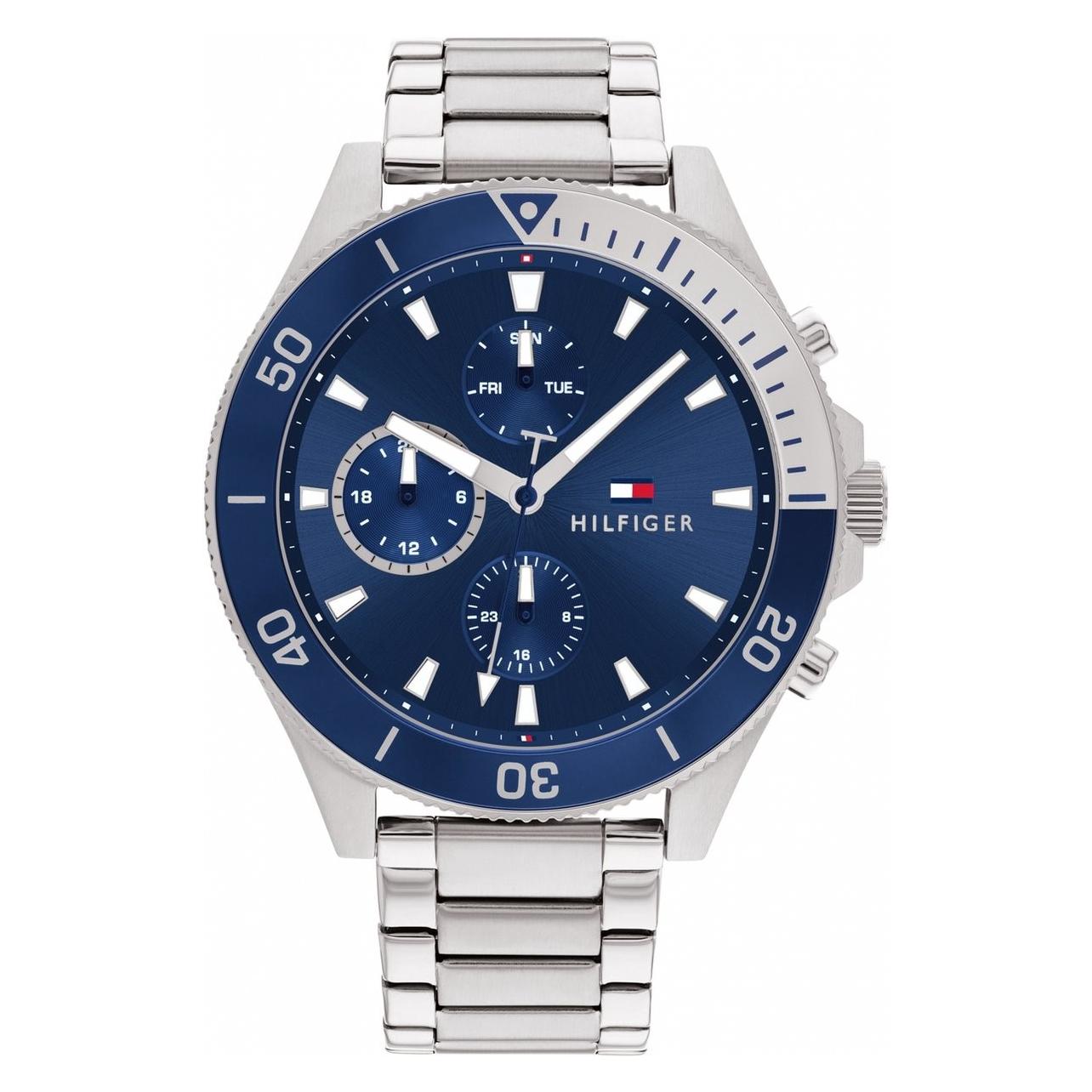 Tommy Hilfiger, Armbanduhr, Larson, Silber, (Analoguhr, 46 mm)
