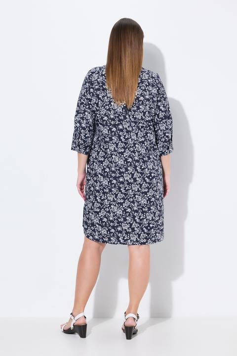 Produktbild Ulla Popken Hemdblusenkleid, A-Linie, Hemdkragen, 3/4-Arm (42, 44)