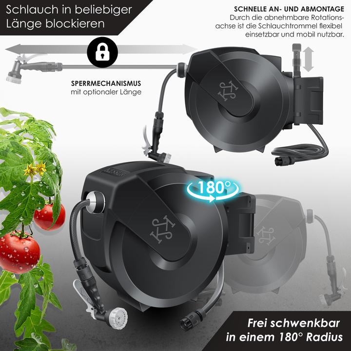 Produktbild Kesser Schlauchtrommel mit 30m Gartenschlauch & Handbrause (30 m)