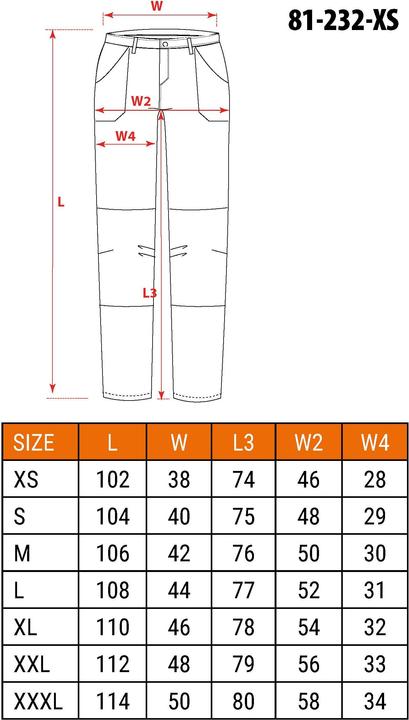 Nährwerte und Zutaten No Name Camo URBAN Arbeitshose Grösse XS (XS)