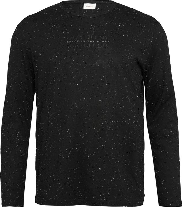 Produktbild S.Oliver T-Shirt Meliertes Longsleeve aus Jersey mit Logo-Print (XXL)