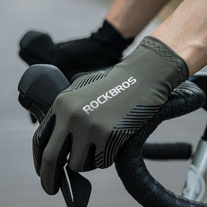 Produktbild Rockbros cycling gloves spring/summer/autumn, full, size: XL - green (XL)