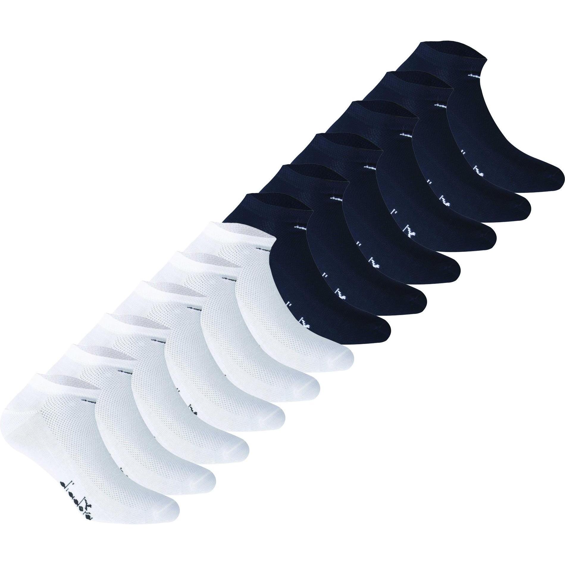 Diadora, Herren, Socken, Unisex Sneaker, Weiss, (12er Pack, 39 - 42)