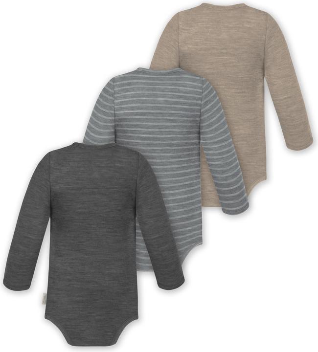Produktbild Normani 3er Pack Baby Merino Body Langarm „Auckland" - 9375 (98)