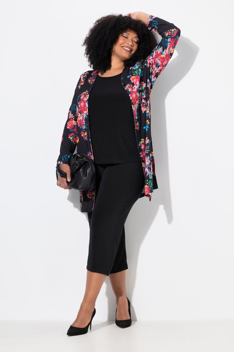 Produktbild Ulla Popken Jerseyjacke, A-Linie, V-Ausschnitt, Langarm (56)