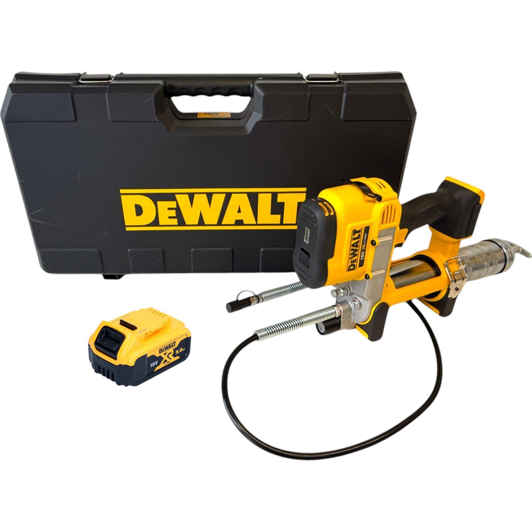 DeWalt, Kartuschenpistole + Fettpresse, DCGG 571 NK Akku Fettpresse 18 V + 1x Akku 5,0 Ah - ohne Ladegerät