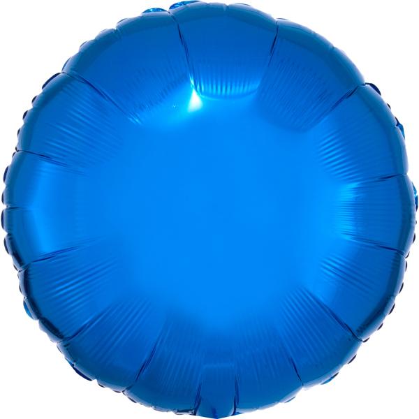Amscan Standard Metallic Blau Folienballon Rund C16 lose