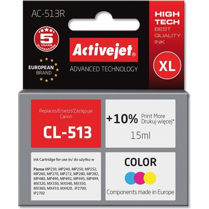 Activejet, Druckerpatrone, AC-513R Premium Version - 15 ml - Farbe (Cyan, Magenta, Gelb) (M, C, Y)