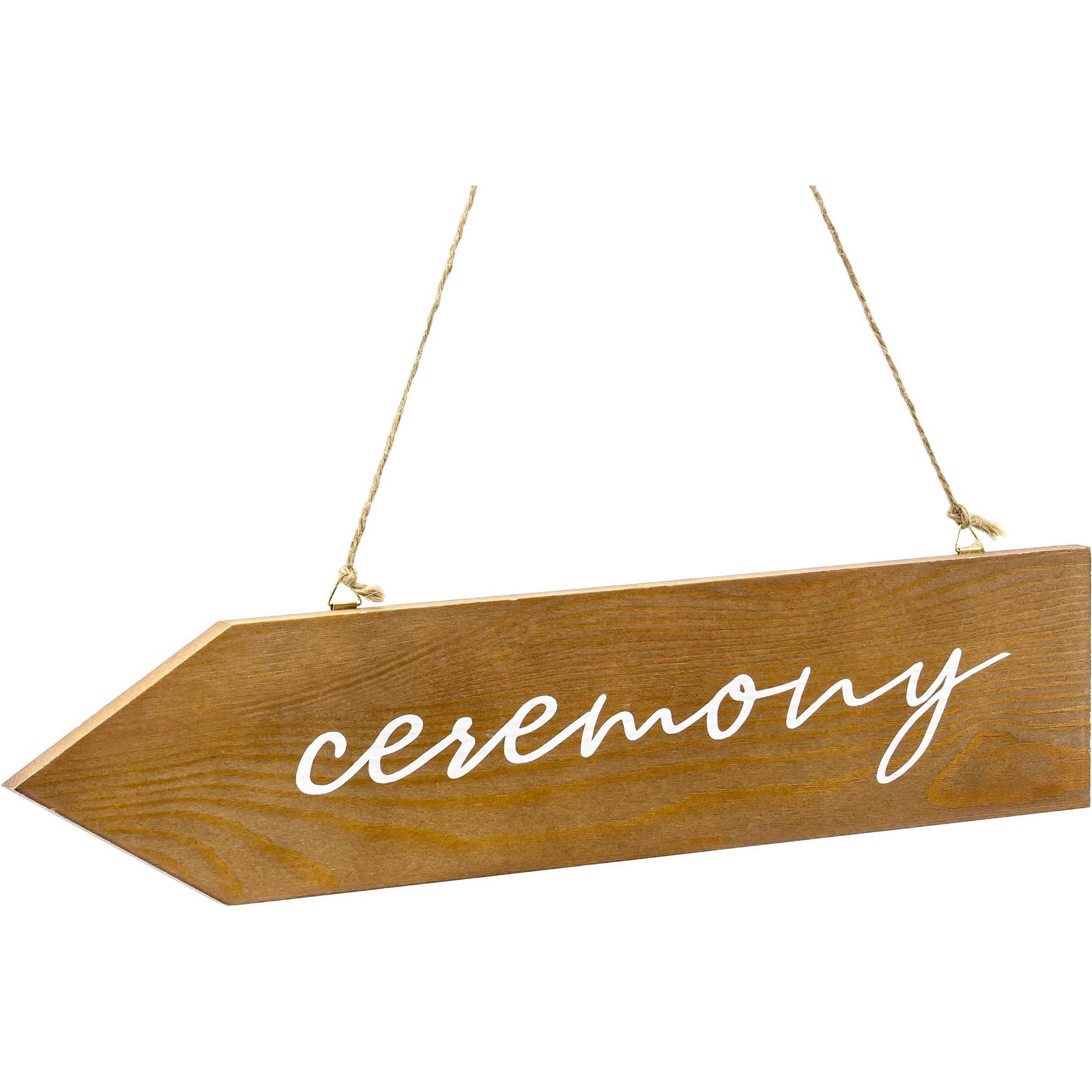Partydeco Partyaccessoire Holz Wegweiser Ceremony Braun/Weiss
