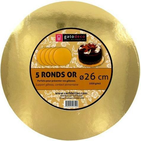 Produktbild Patisdécor Gebäckständer - rund goldfarben 26cm (5St.)