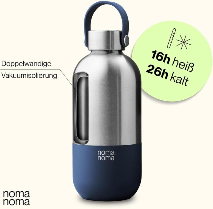 Actual product image noma noma Trinkflasche Edelstahl auslaufsicher 750ml Soda Blue (0.75 l)