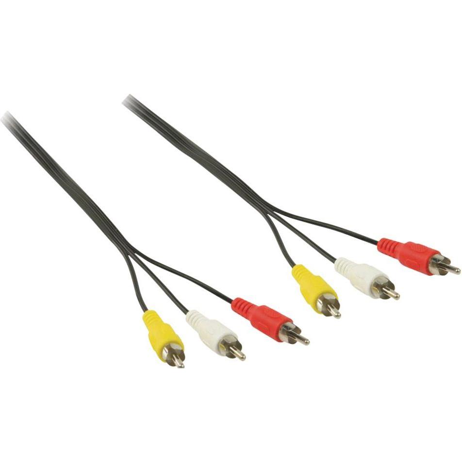 Nedis Composite-Videokabel, 3x Cinch-Stecker (2 m, Cinch), Video Kabel