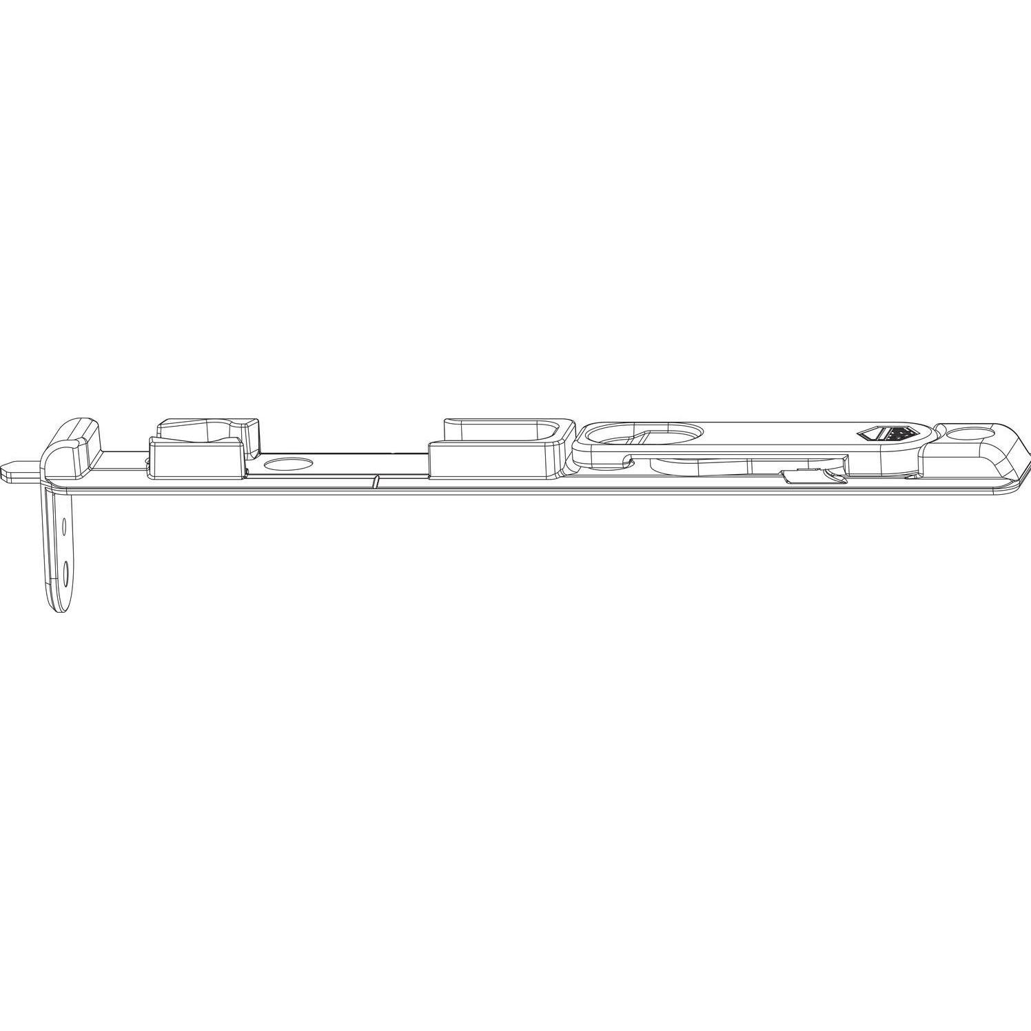Maco, Türbeschlag + Scharnier, MM Kantriegel unten MM-KS, Eurofalz FT 24 mm, 13V, L=170 mm, silber