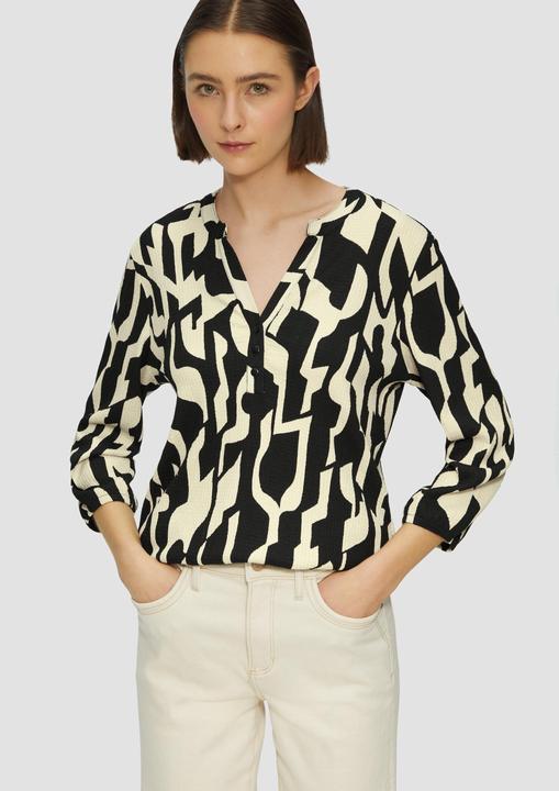 Produktbild S.Oliver T-Shirt Strukturiertes Blusenshirt mit All-over-Print (38)