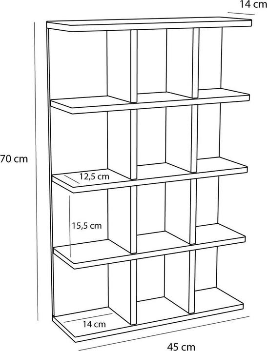 Immagine prodotto Hübsch Scaffale Galaxy Turchese/Blu/Grigio (14 x 45 x 70 cm)