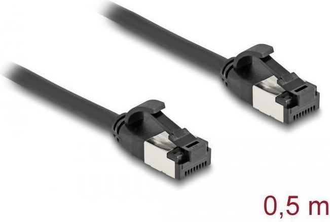 Immagine prodotto Delock Cavo RJ45 da spina a spina Cat.8.1 flessibile 0,5 m nero (U/FTP, CAT8.1, 0.50 m)