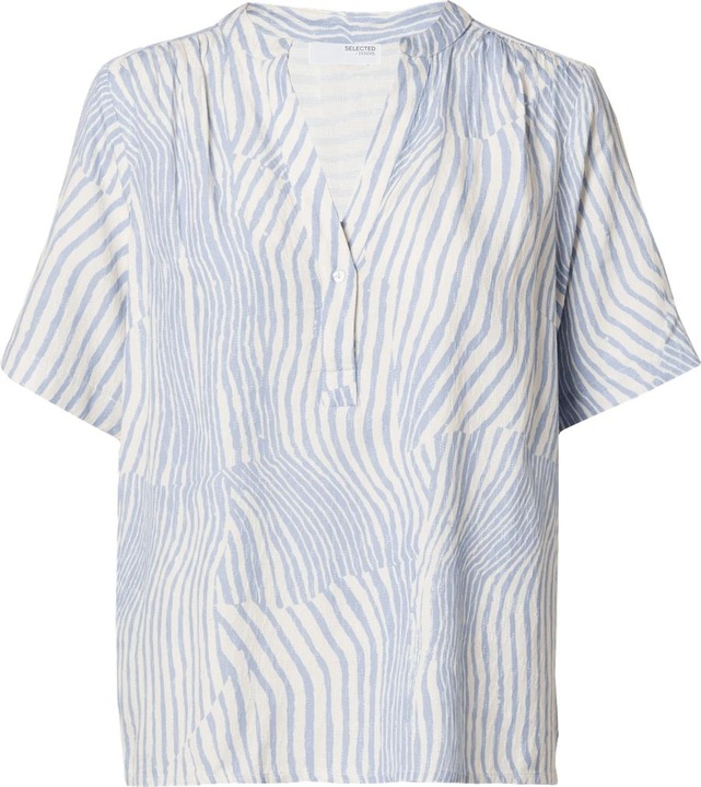 Selected Femme Print Oberteil mit kurzen Ärmeln