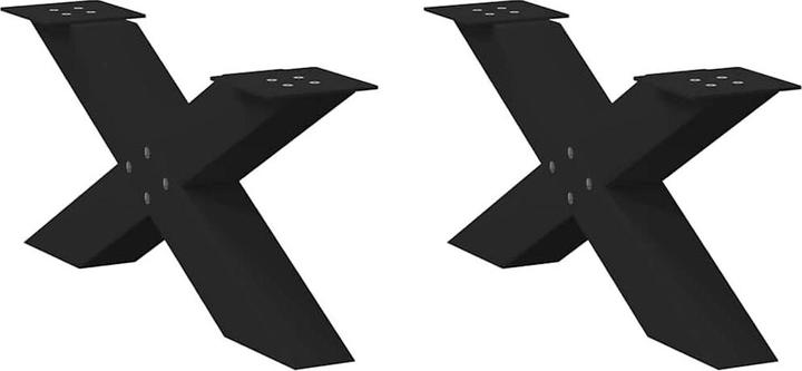 Image du produit vidaXL Pieds de table basse en X 2 pcs. noir 70x(30-31) cm acier Pied de table